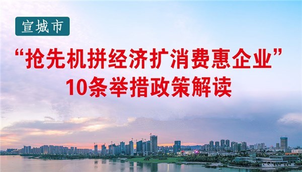 宣城市“搶先機拼經濟擴消費惠企業”10條舉措政策解讀